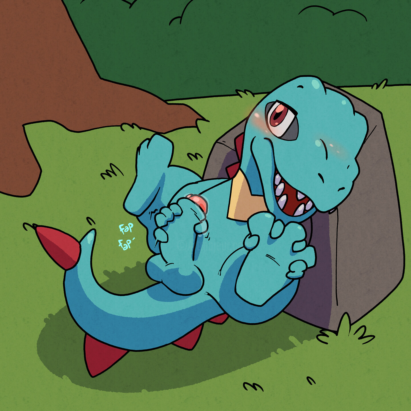 Totodile Fapping, Digital Arts by Happy The Red | Artmajeur