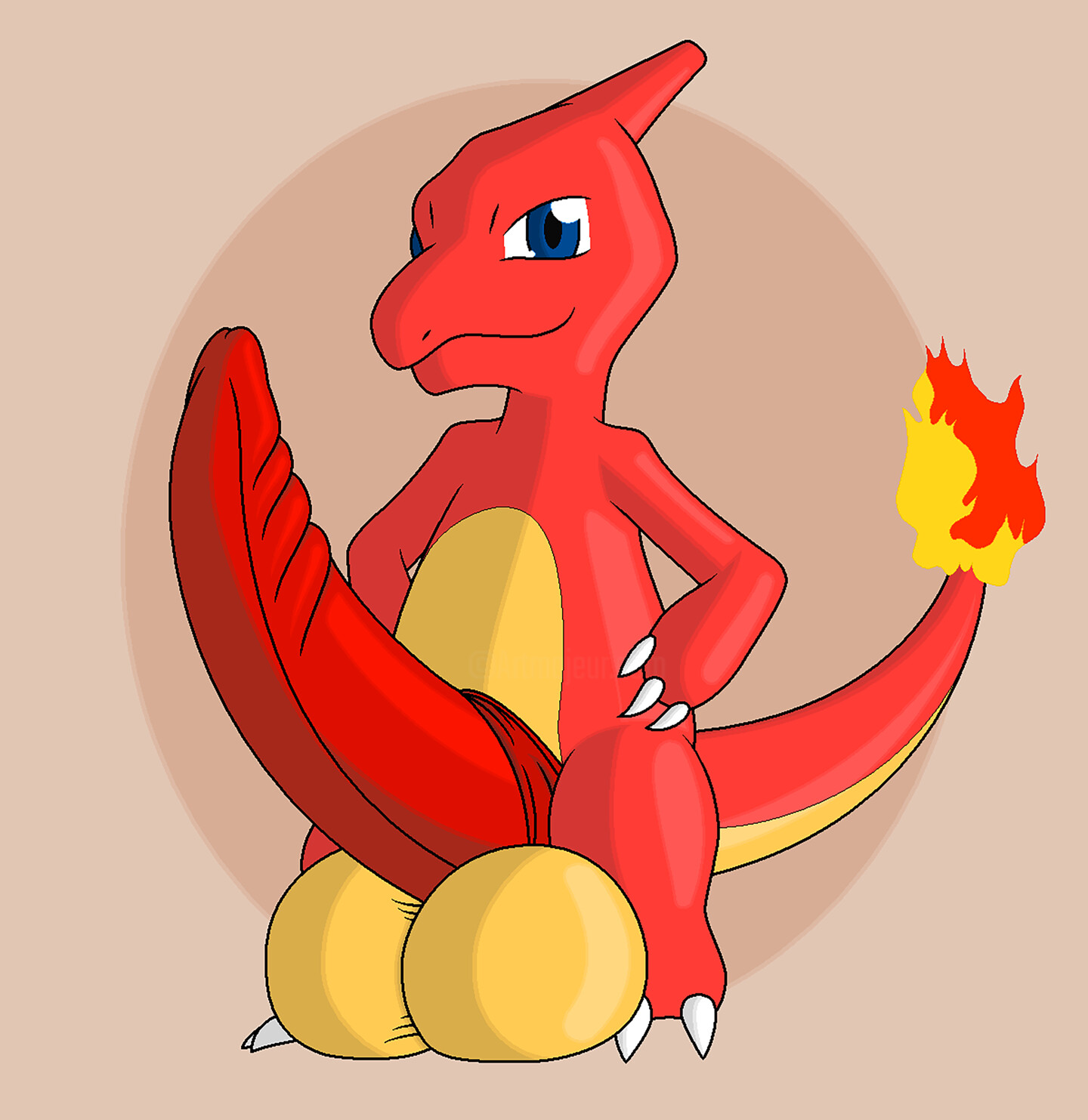 Charmeleon Wants A Rider, Digital Arts by Happy The Red | Artmajeur