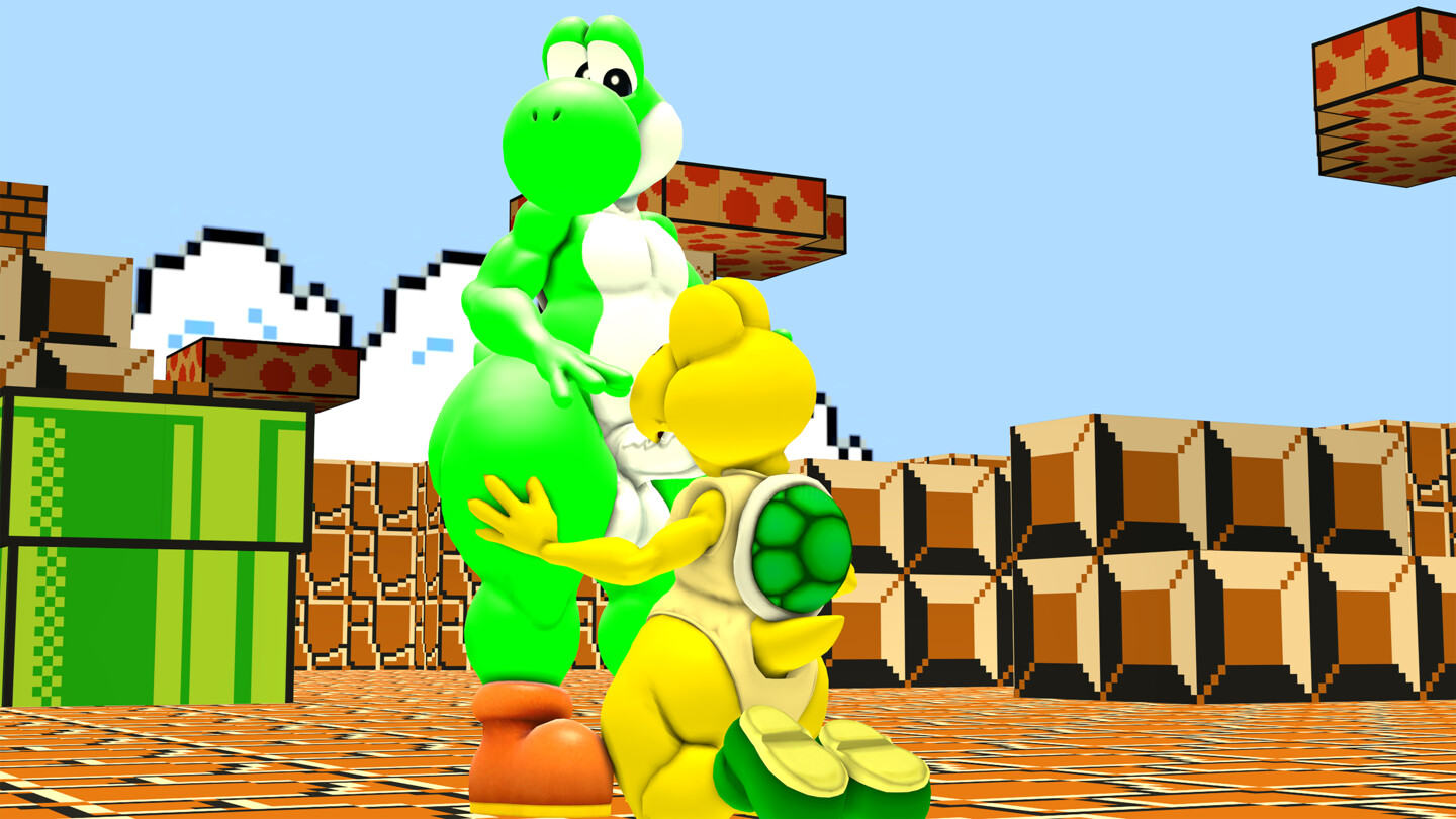 Koopa Troopa Sucking Yoshi, Digital Arts by Happy The Red | Artmajeur