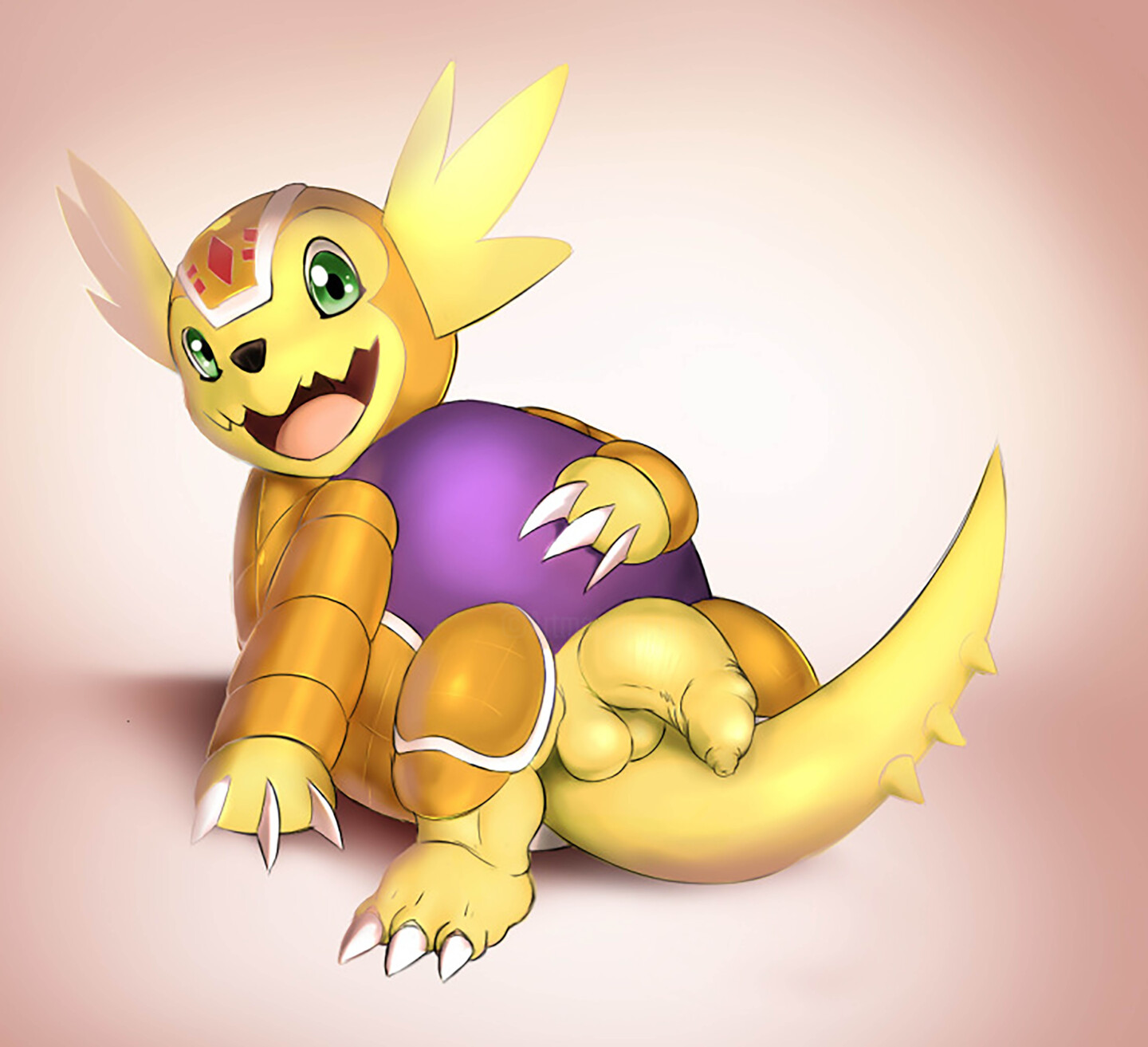 Armadillomon Waiting For You, Digital Arts by Happy The Red | Artmajeur