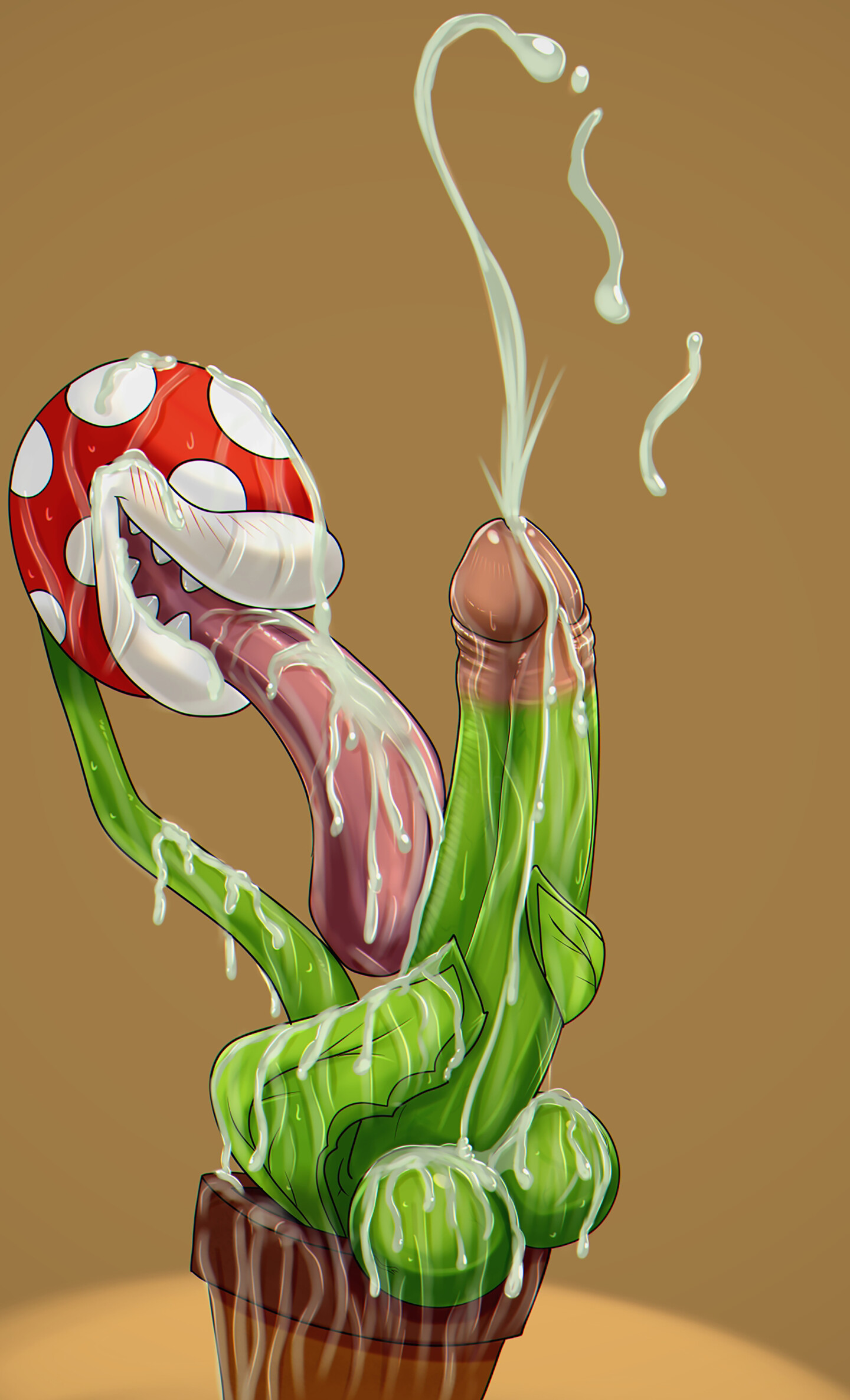 Piranha Plant Solo Fun, Digital Arts by Happy The Red | Artmajeur