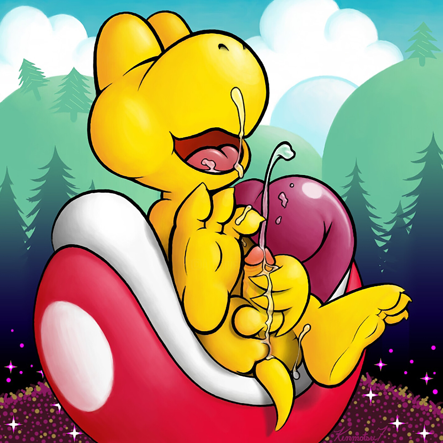 Koopa Troopa Fun In The Plant Mouth, Digital Arts by Happy The Red | Artmajeur