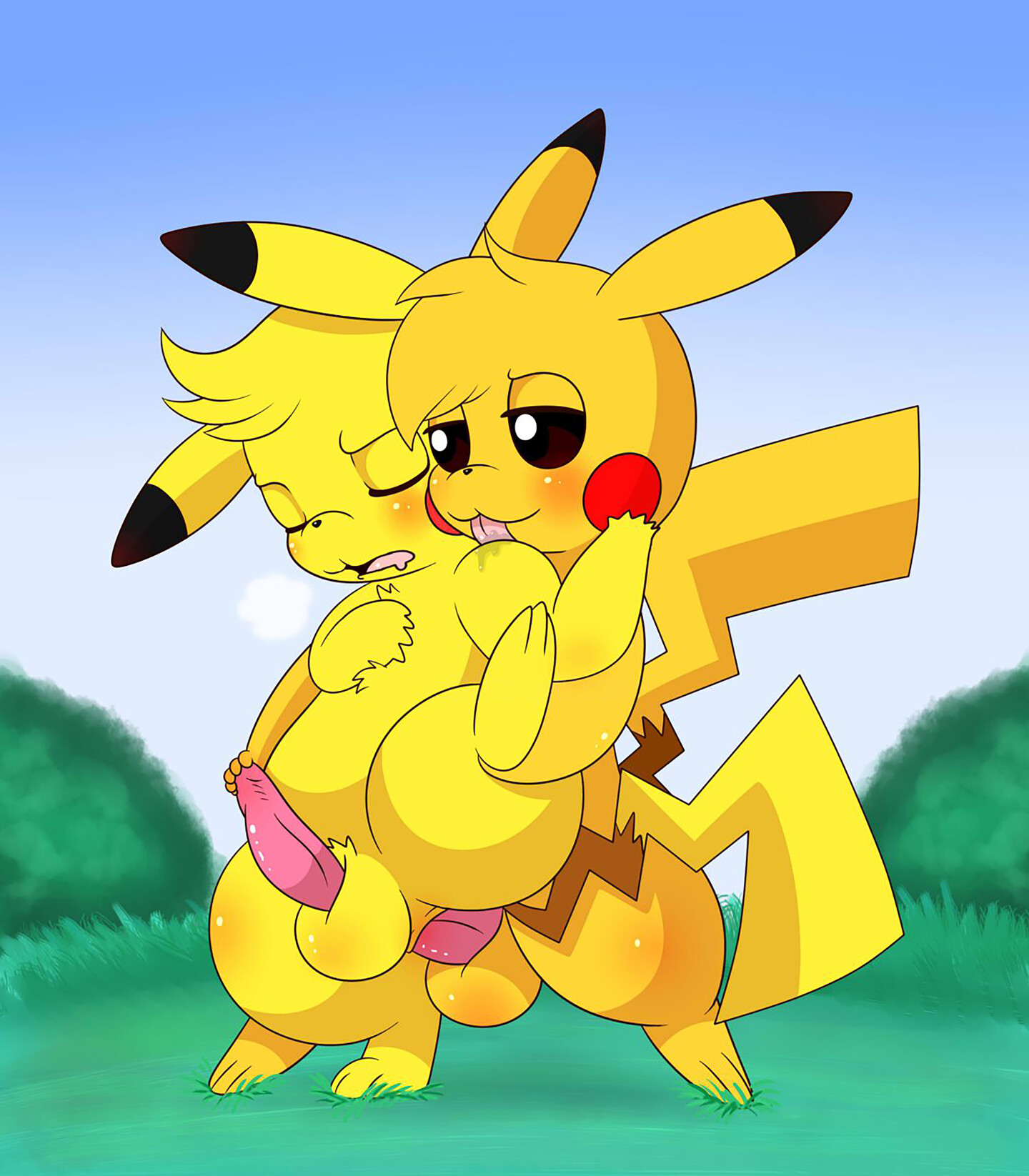 Two Pikachu Having Fun, Digital Arts by Happy The Red | Artmajeur