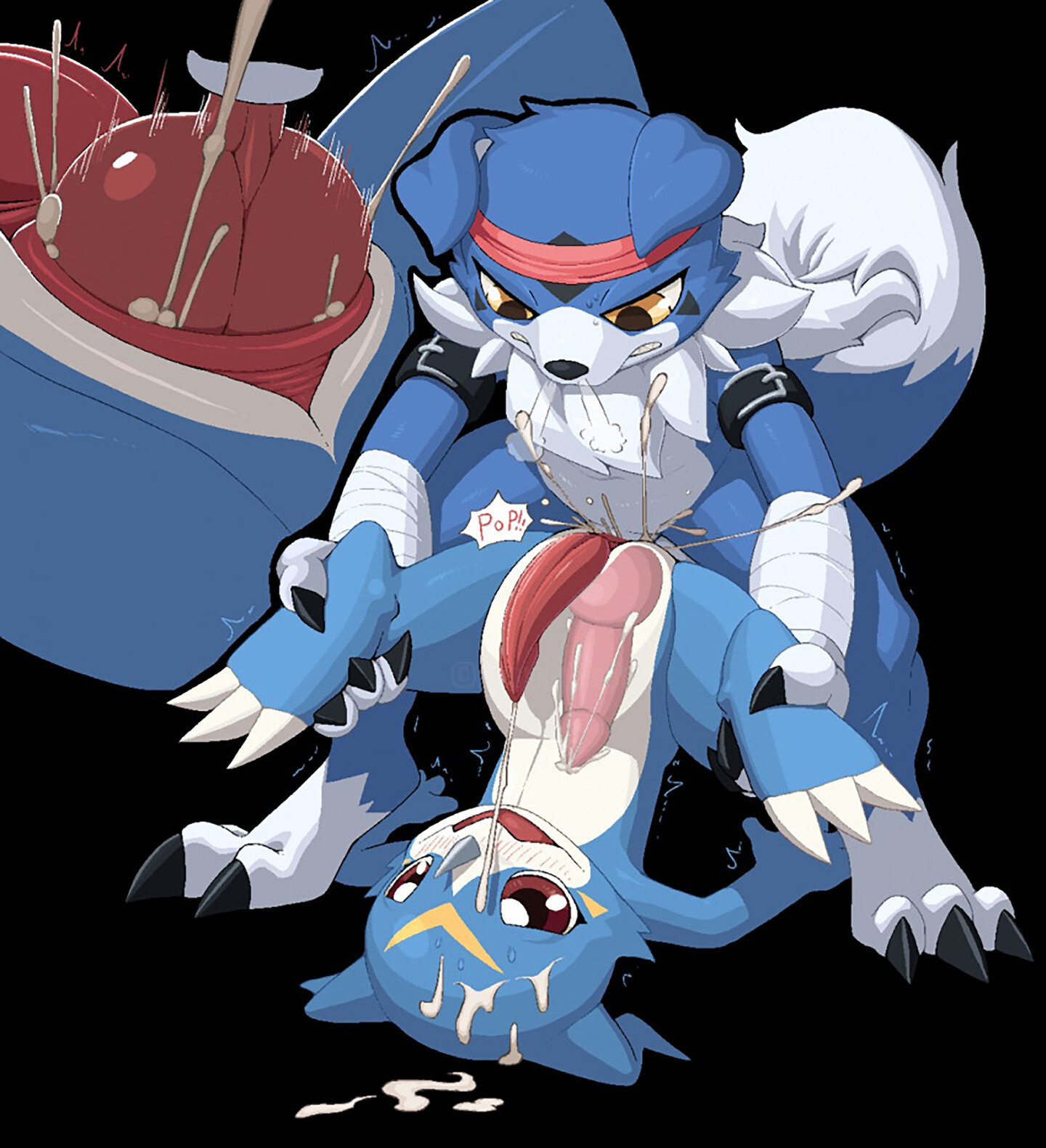 Gaomon Owning Veemon, Digital Arts by Happy The Red | Artmajeur